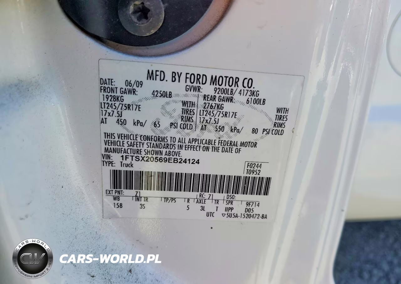 2009 Ford F250 Super Duty VIN:1FTSX20569EB24124 - 12