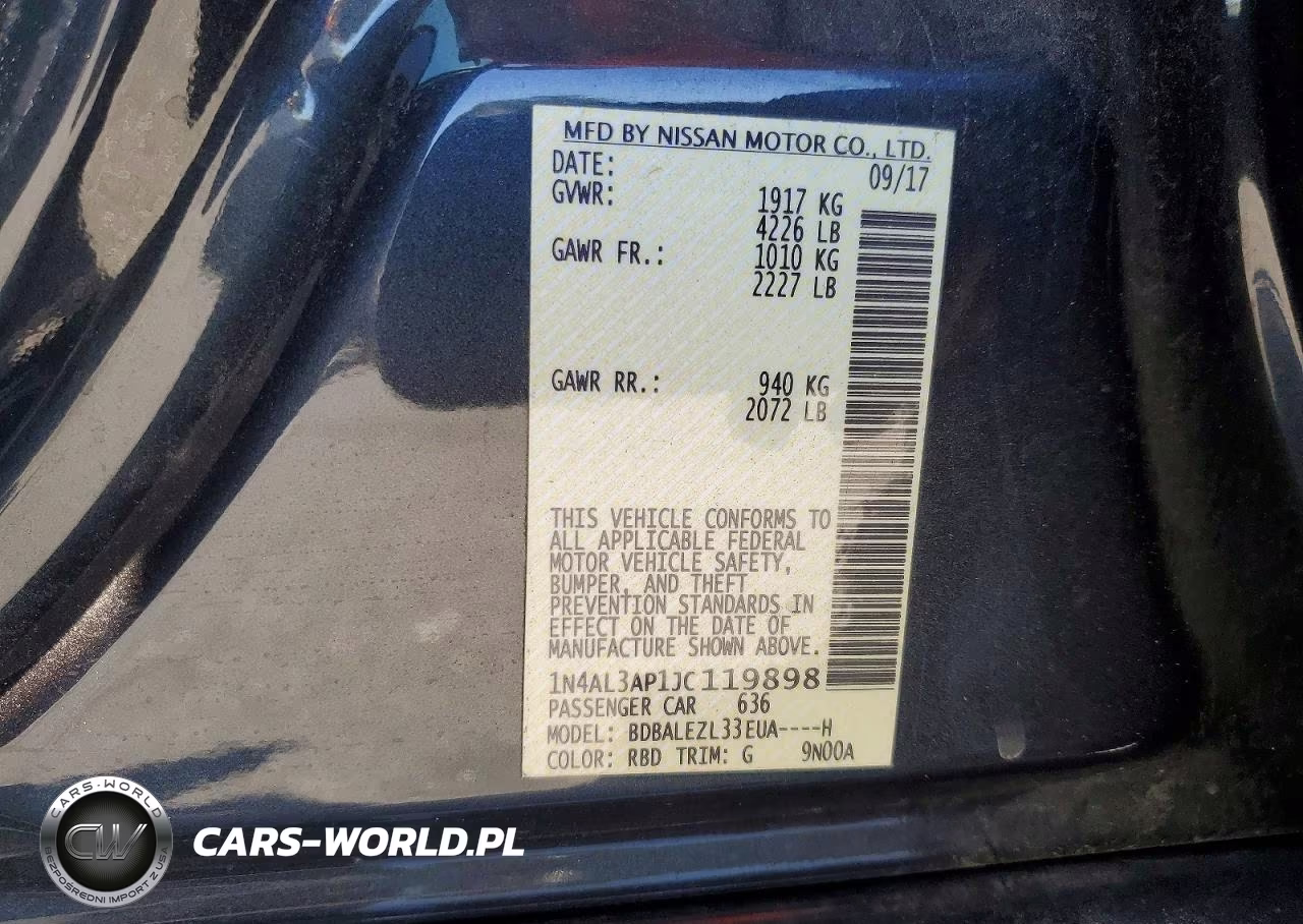2018 Nissan Altima 2.5 S VIN:1N4AL3AP1JC119898 - 12