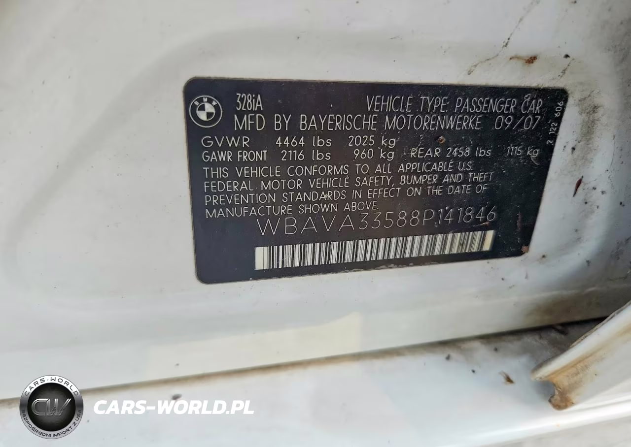 2008 BMW 328 I VIN:WBAVA33588P141846 - 12