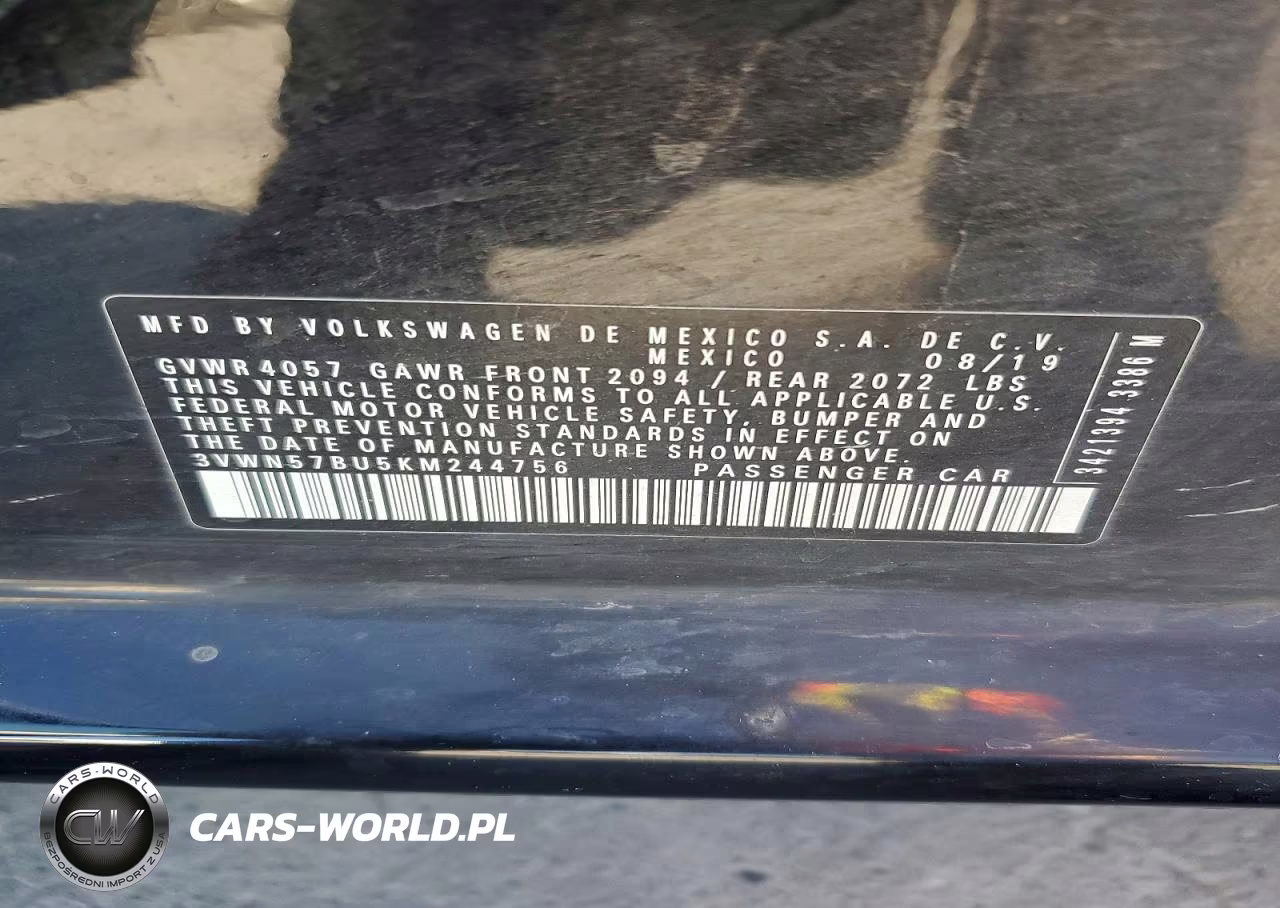2019 Volkswagen Jetta S VIN:3VWN57BU5KM244756 - 12