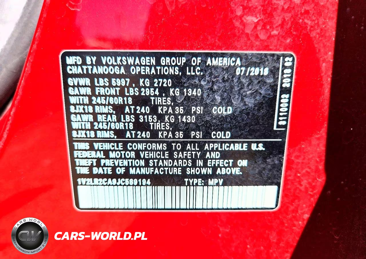 2018 Volkswagen Atlas Se VIN:1V2LR2CA9JC589194 - 13