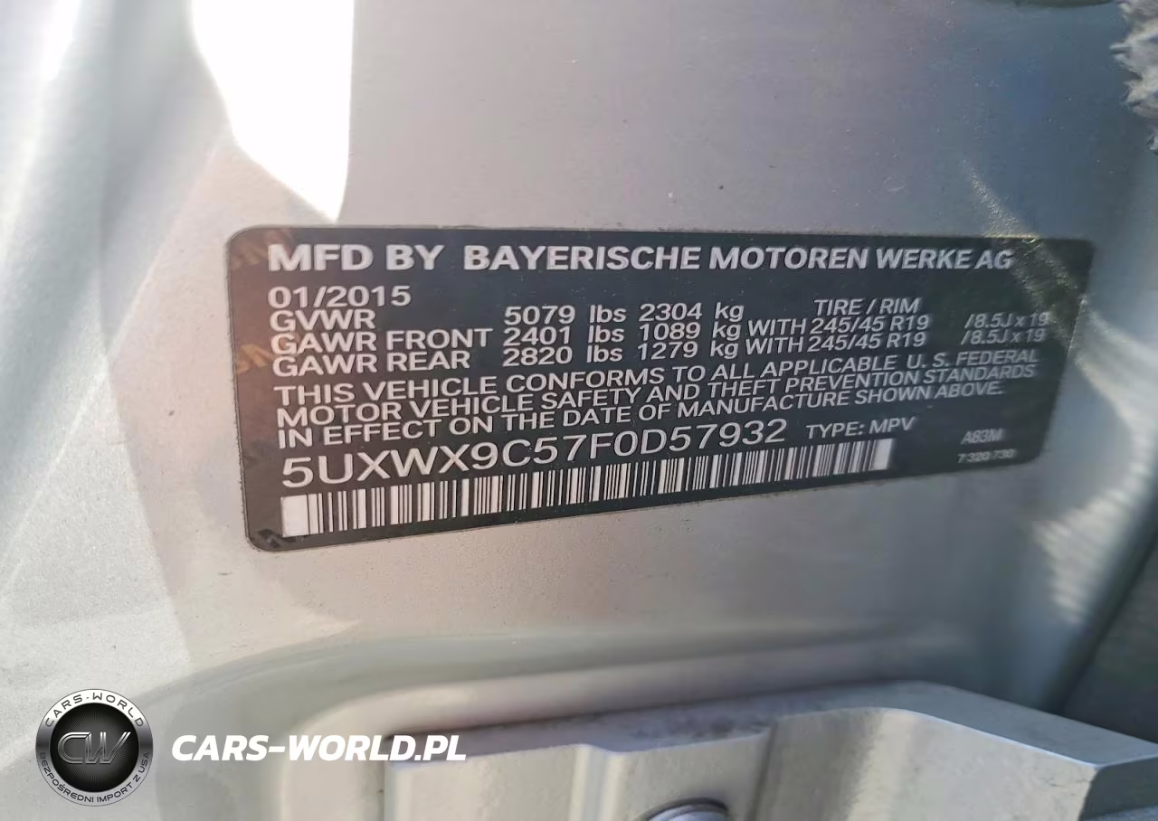 2015 BMW X3 xDrive28I VIN:5UXWX9C57F0D57932 - 12