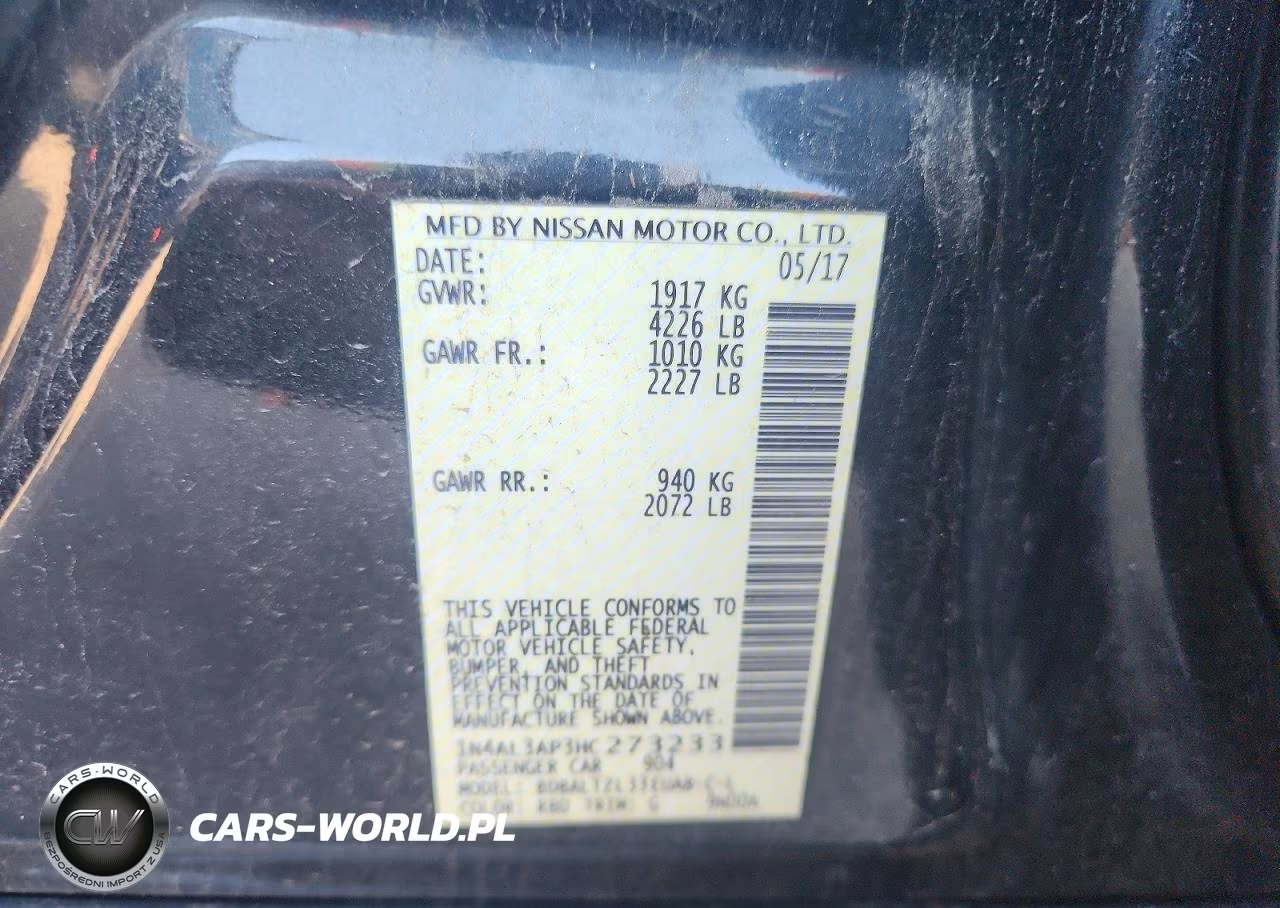 NISSAN ALTIMA 2.5 VIN:1N4AL3AP3HC273233 - 12
