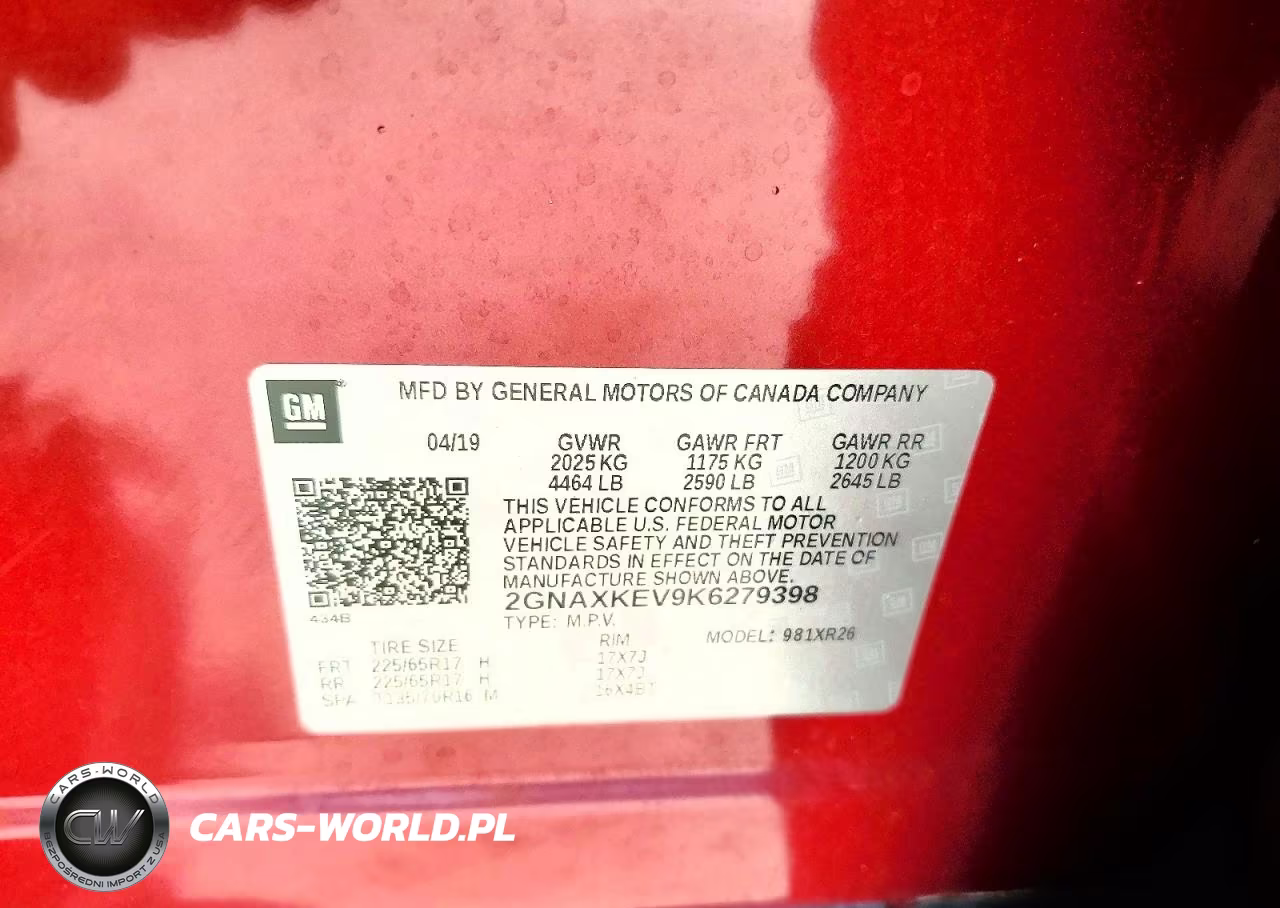 2019 Chevrolet Equinox Lt VIN:2GNAXKEV9K6279398 - 12