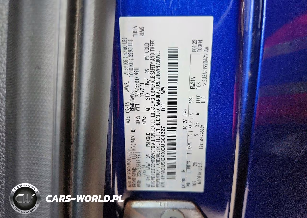 2016 Ford Escape Se VIN:1FMCU9GXXGUB04227 - 13
