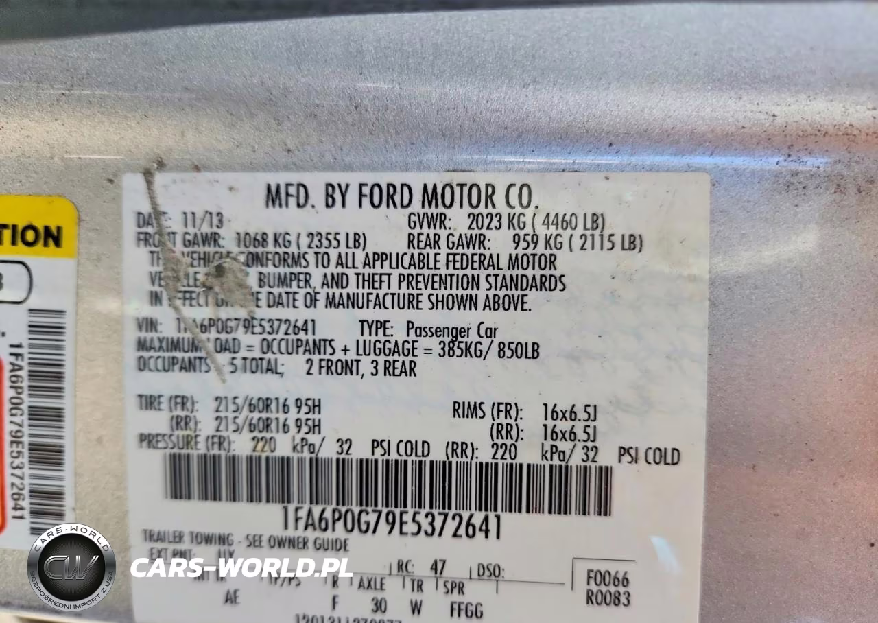 2014 Ford Fusion S VIN:1FA6P0G79E5372641 - 12