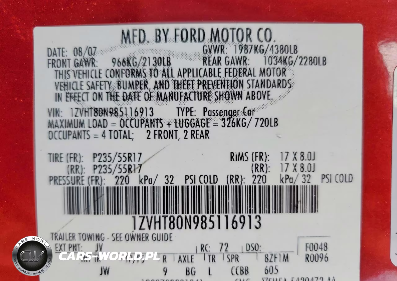 2008 Ford Mustang VIN:1ZVHT80N985116913 - 13