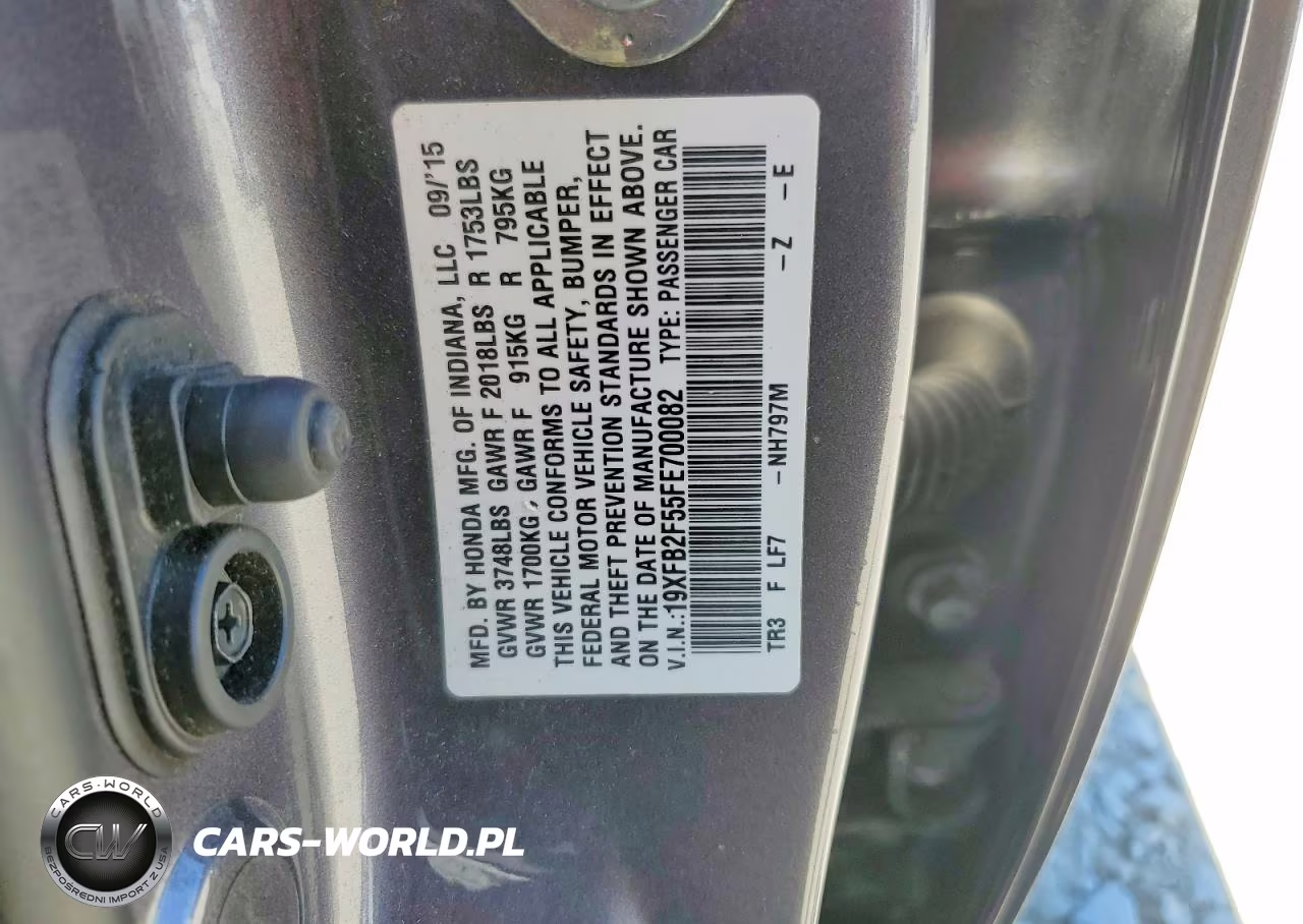2015 Honda Civic Lx VIN:19XFB2F55FE700082 - 12