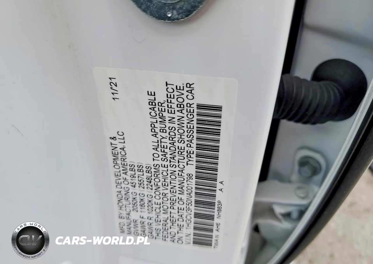 2022 Honda Accord Hybrid Exl VIN:1HGCV3F50NA001798 - 12