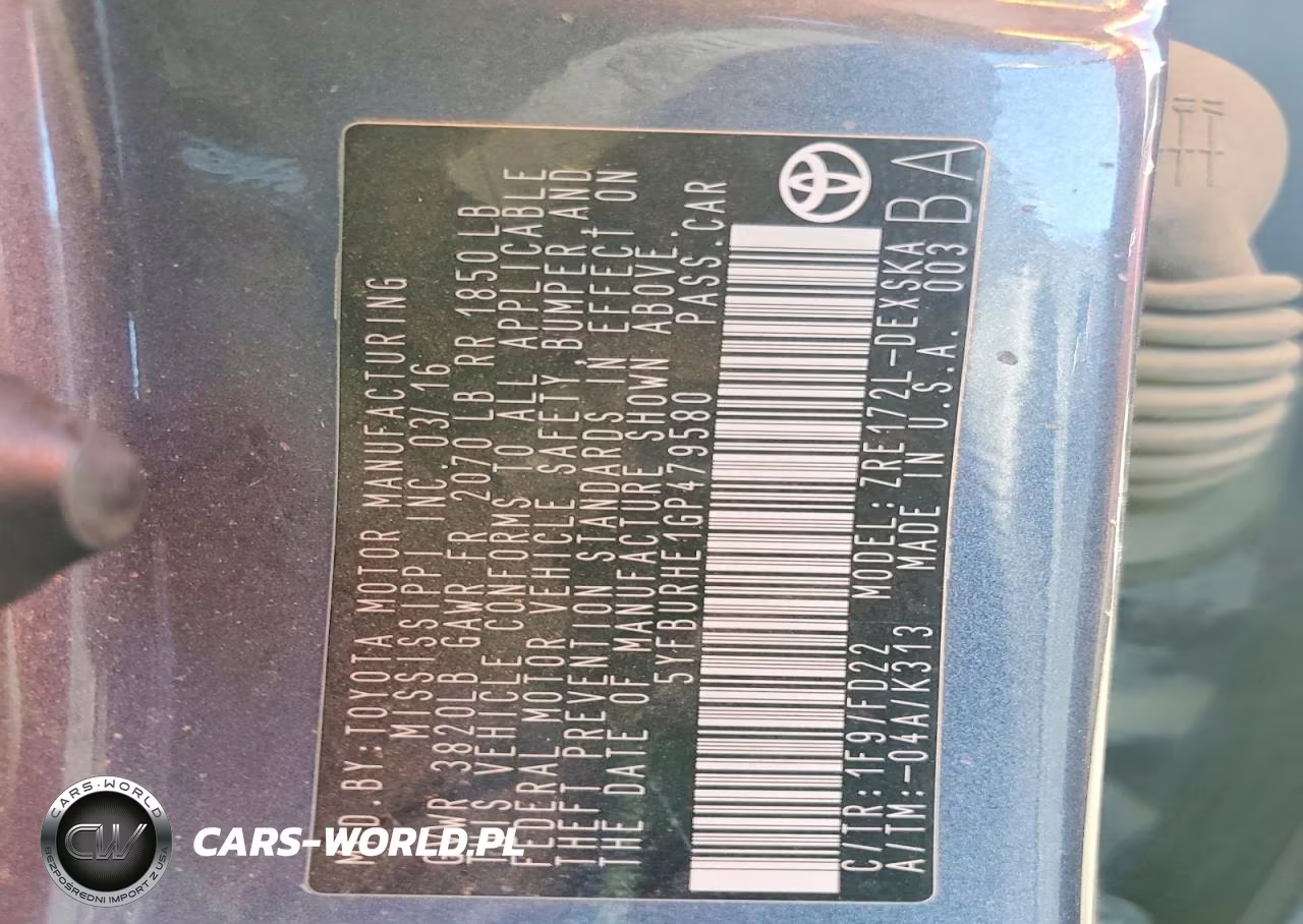 2016 Toyota Corolla S Plus VIN:5YFBURHE1GP479580 - 12