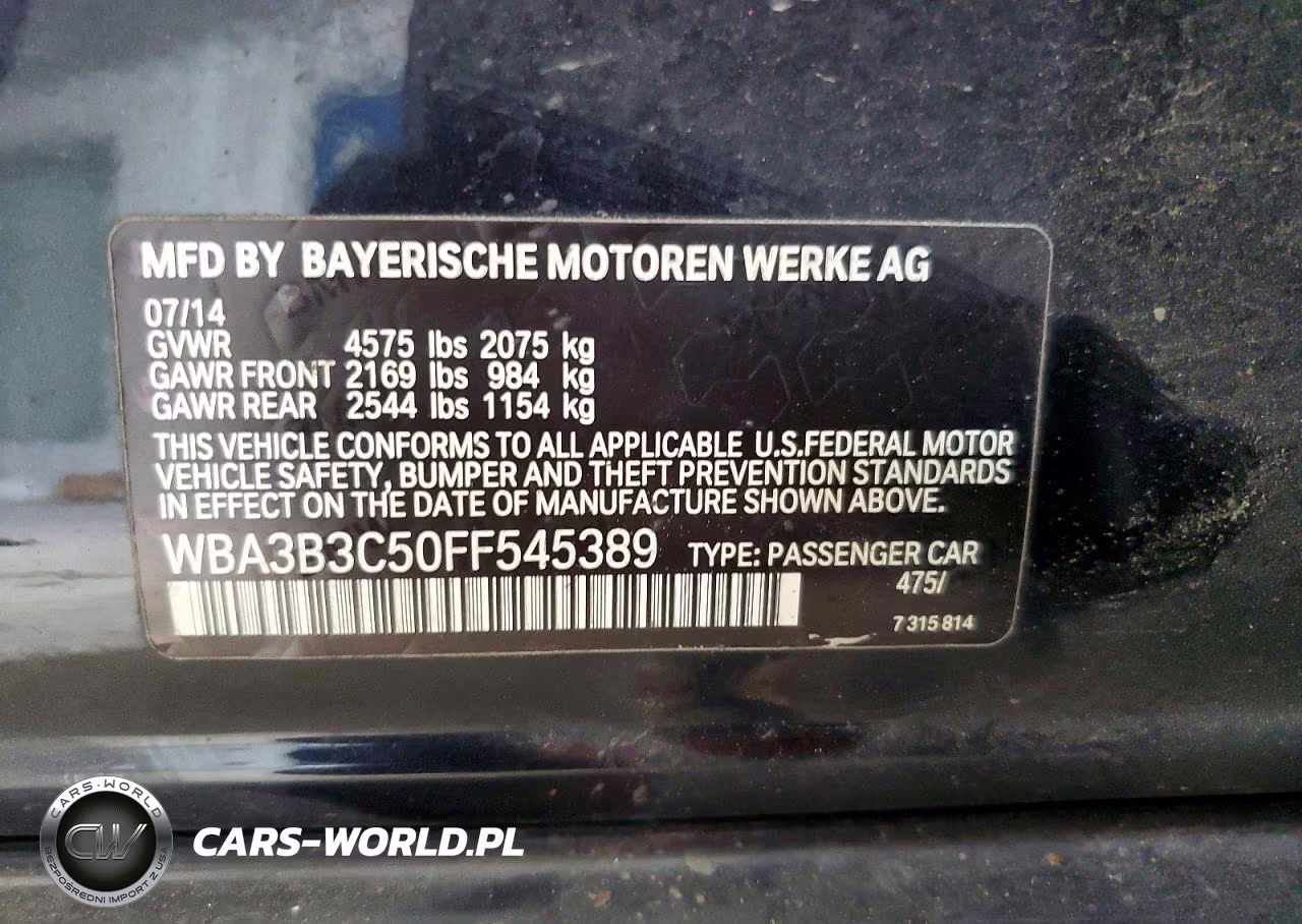 2015 BMW 328 Xi VIN:WBA3B3C50FF545389 - 13