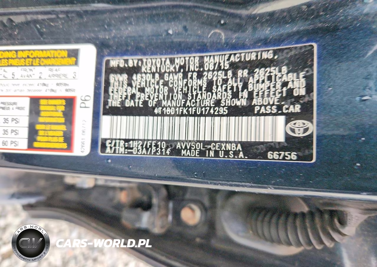 2015 Toyota Camry Hybrid Le VIN:4T1BD1FK1FU174295 - 12