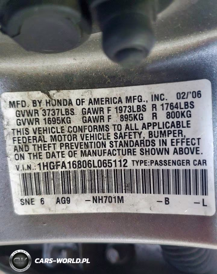 2006 Honda Civic Ex VIN:1HGFA16806L065112 - 12