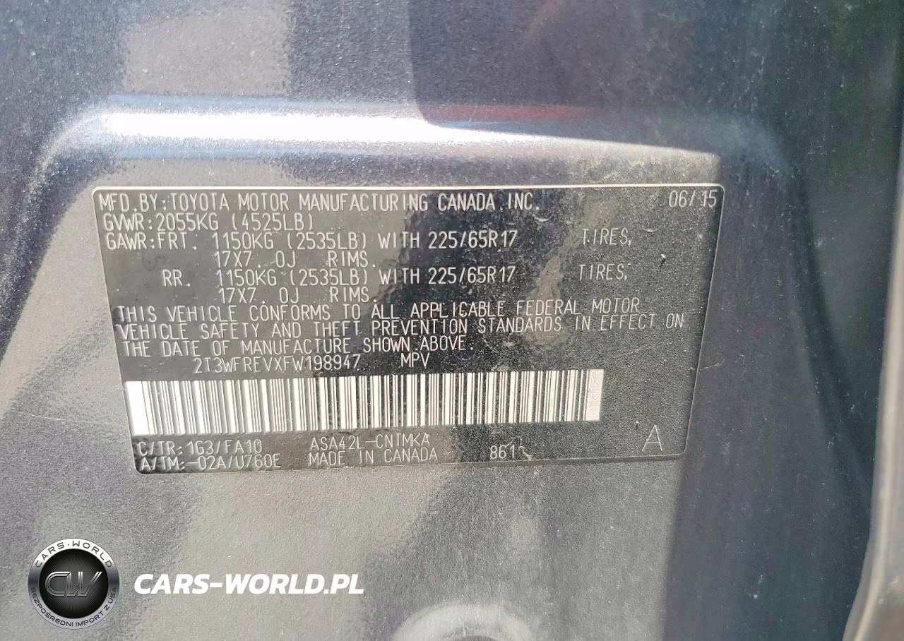 2015 Toyota Rav4 Xle VIN:2T3WFREVXFW198947 - 13