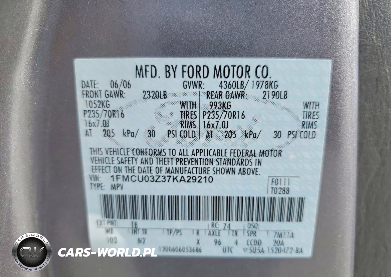 2007 Ford Escape Xlt VIN:1FMCU03Z37KA29210 - 13