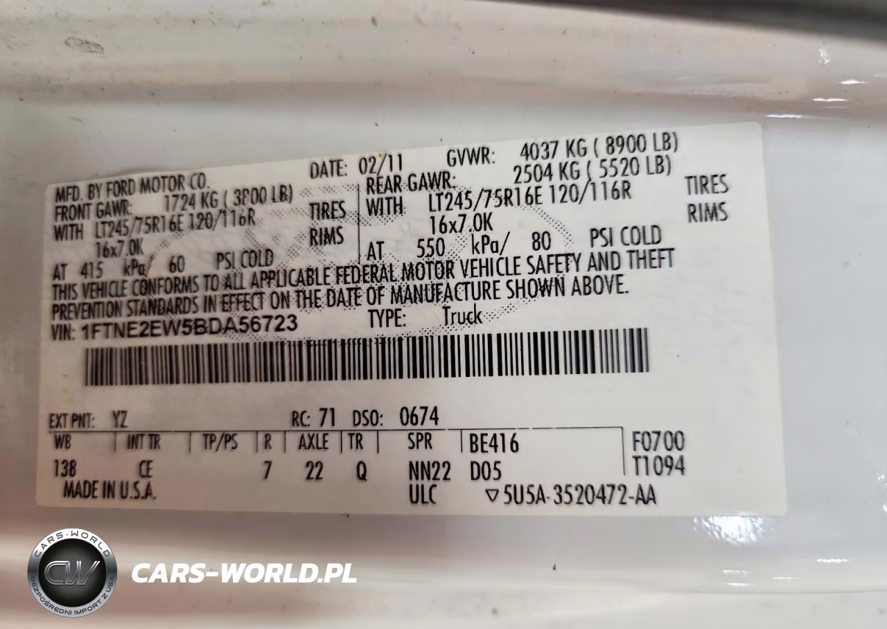 2011 Ford E250 Cargo VIN:1FTNE2EW5BDA56723 - 13