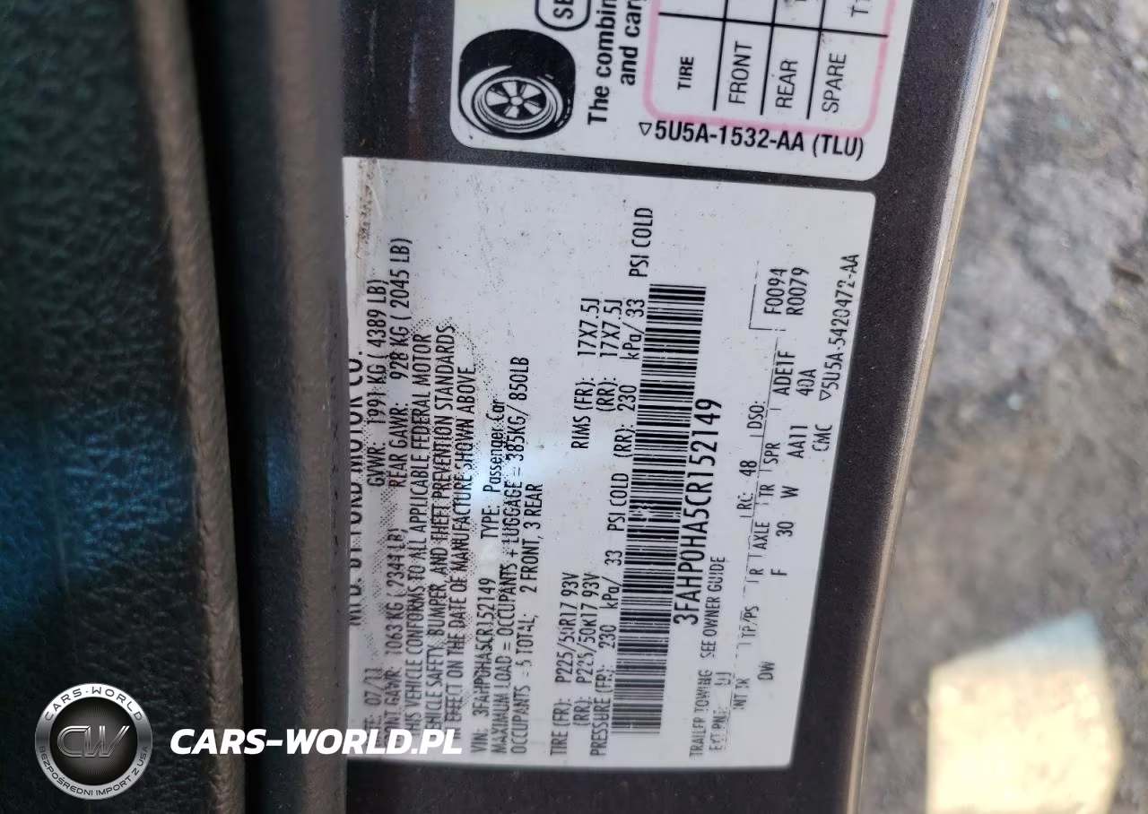 2012 Ford Fusion VIN:3FAHP0HA5CR152149 - 12