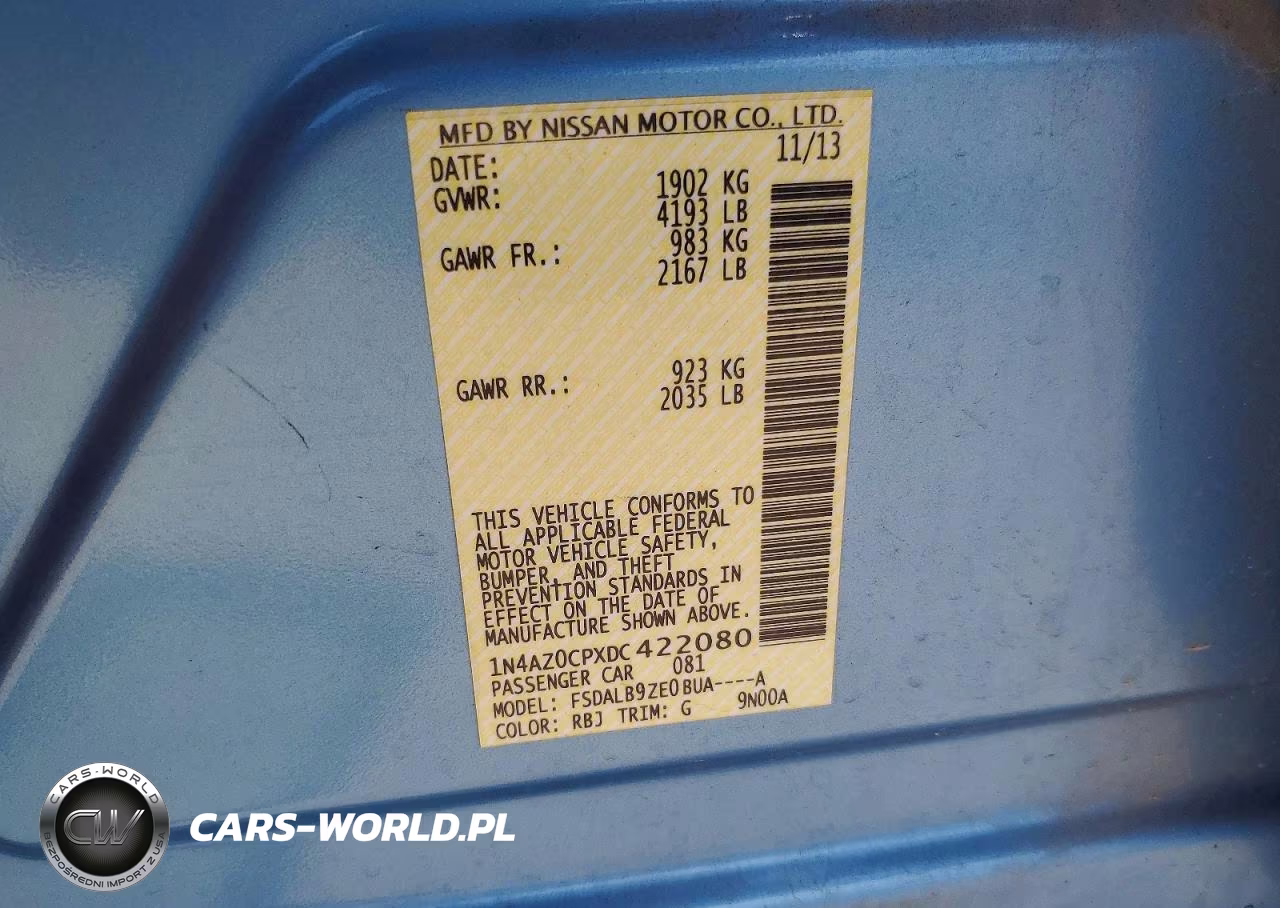 2013 Nissan Leaf S VIN:1N4AZ0CPXDC422080 - 12