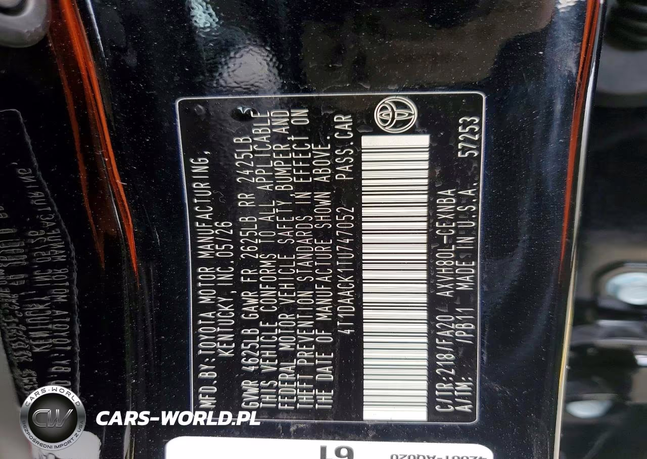 2026 Toyota Camry Le VIN:4T1DAACK1TU747052 - 12