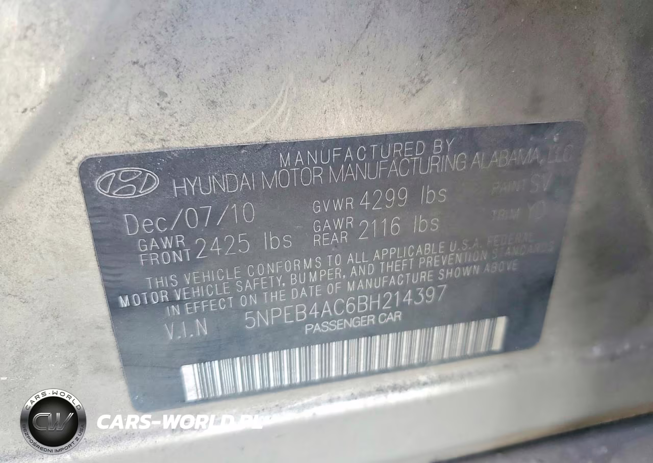 2011 Hyundai Sonata Gls VIN:5NPEB4AC6BH214397 - 12