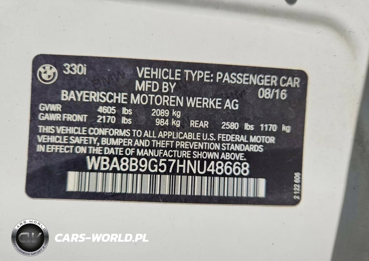 2017 BMW 330 I VIN:WBA8B9G57HNU48668 - 13