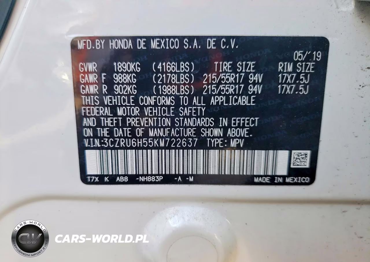 2019 Honda Hr-V Ex VIN:3CZRU6H55KM722637 - 13