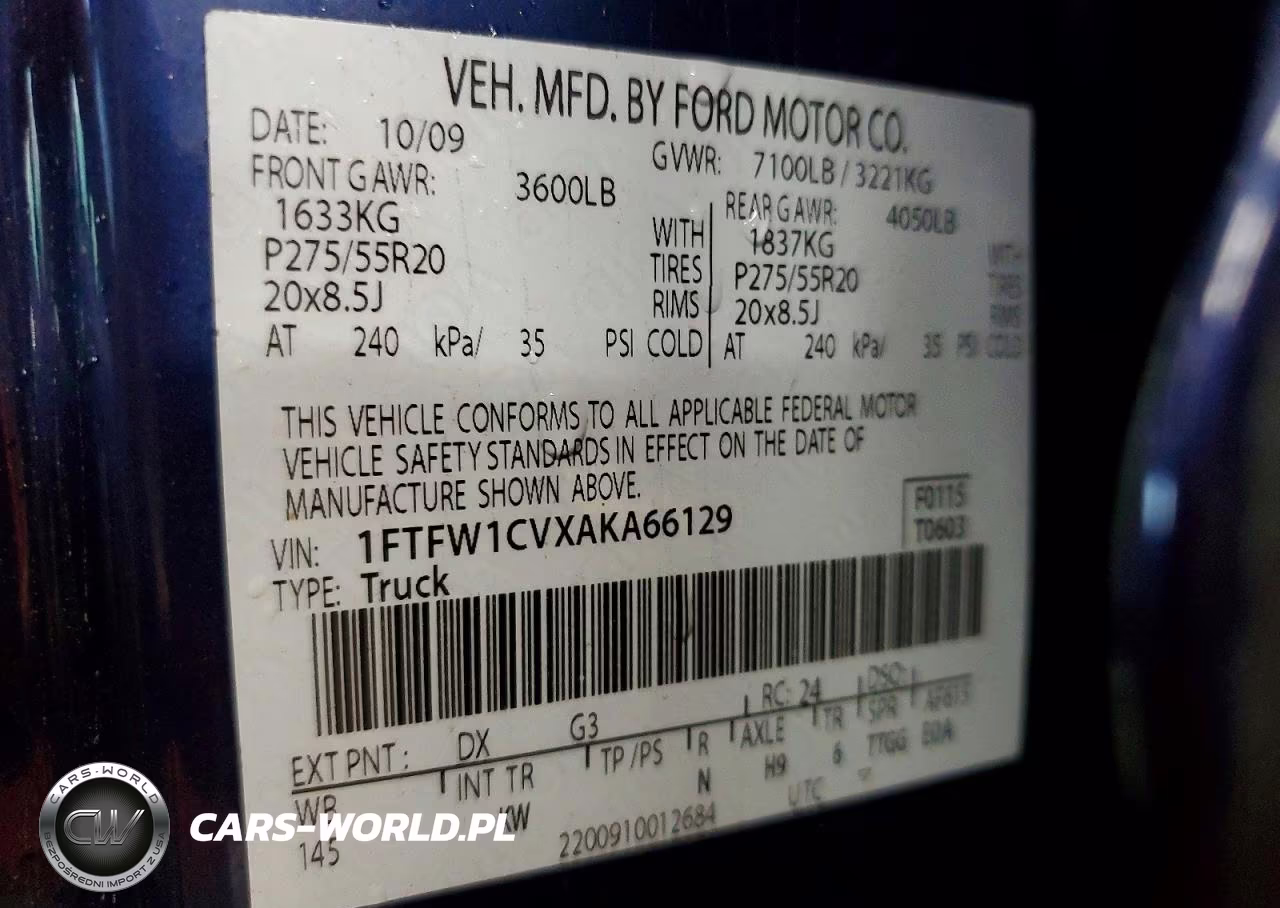 2010 Ford F150 Supercrew VIN:1FTFW1CVXAKA66129 - 12