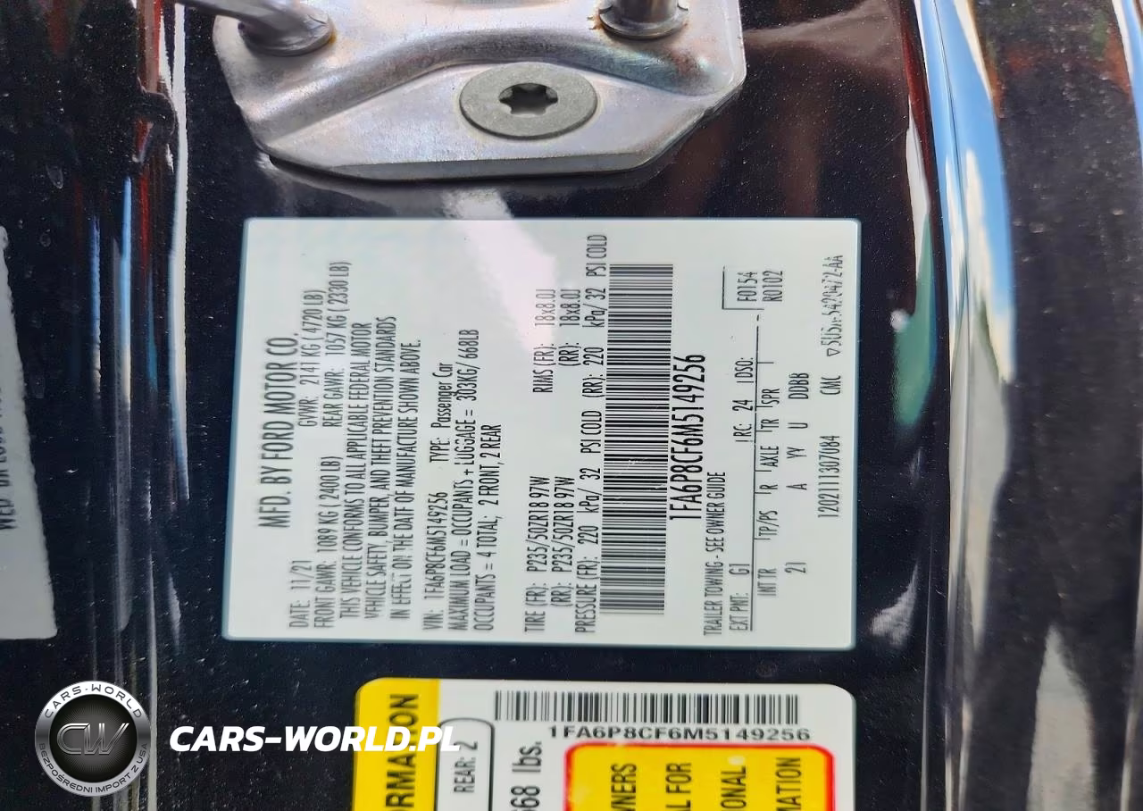 2021 Ford Mustang Gt VIN:1FA6P8CF6M5149256 - 12