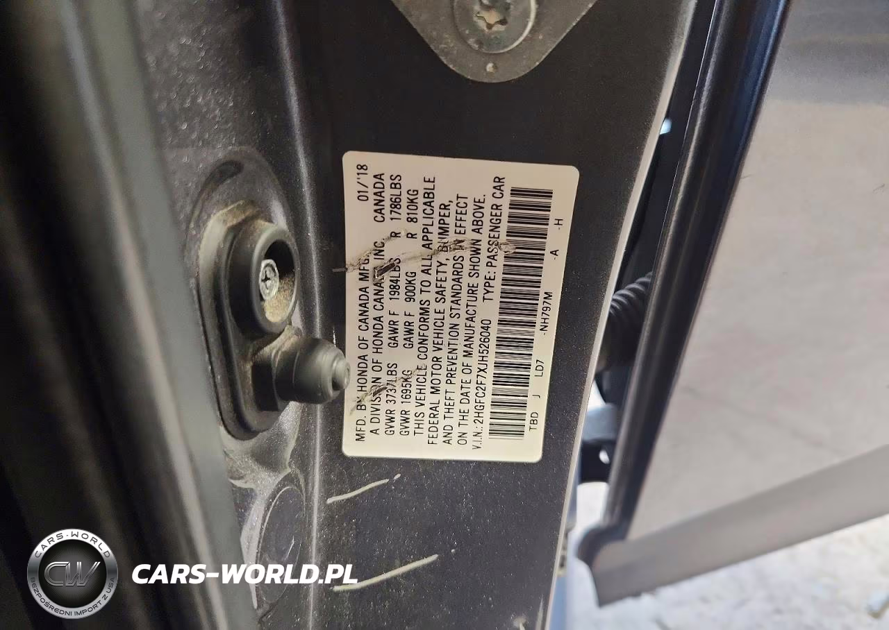 2018 Honda Civic Ex VIN:2HGFC2F7XJH526040 - 12