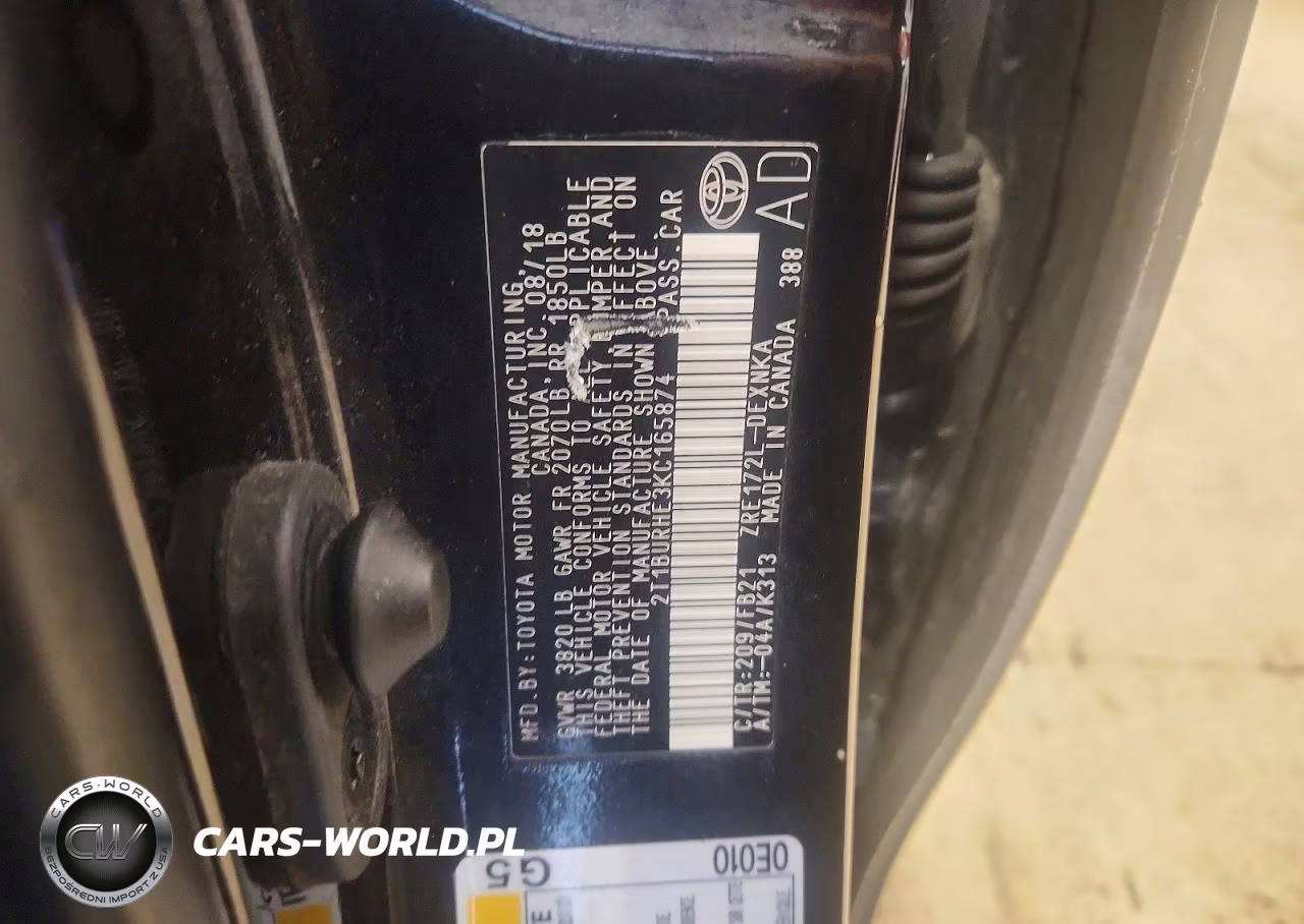 2019 Toyota Corolla Le VIN:2T1BURHE3KC165874 - 12