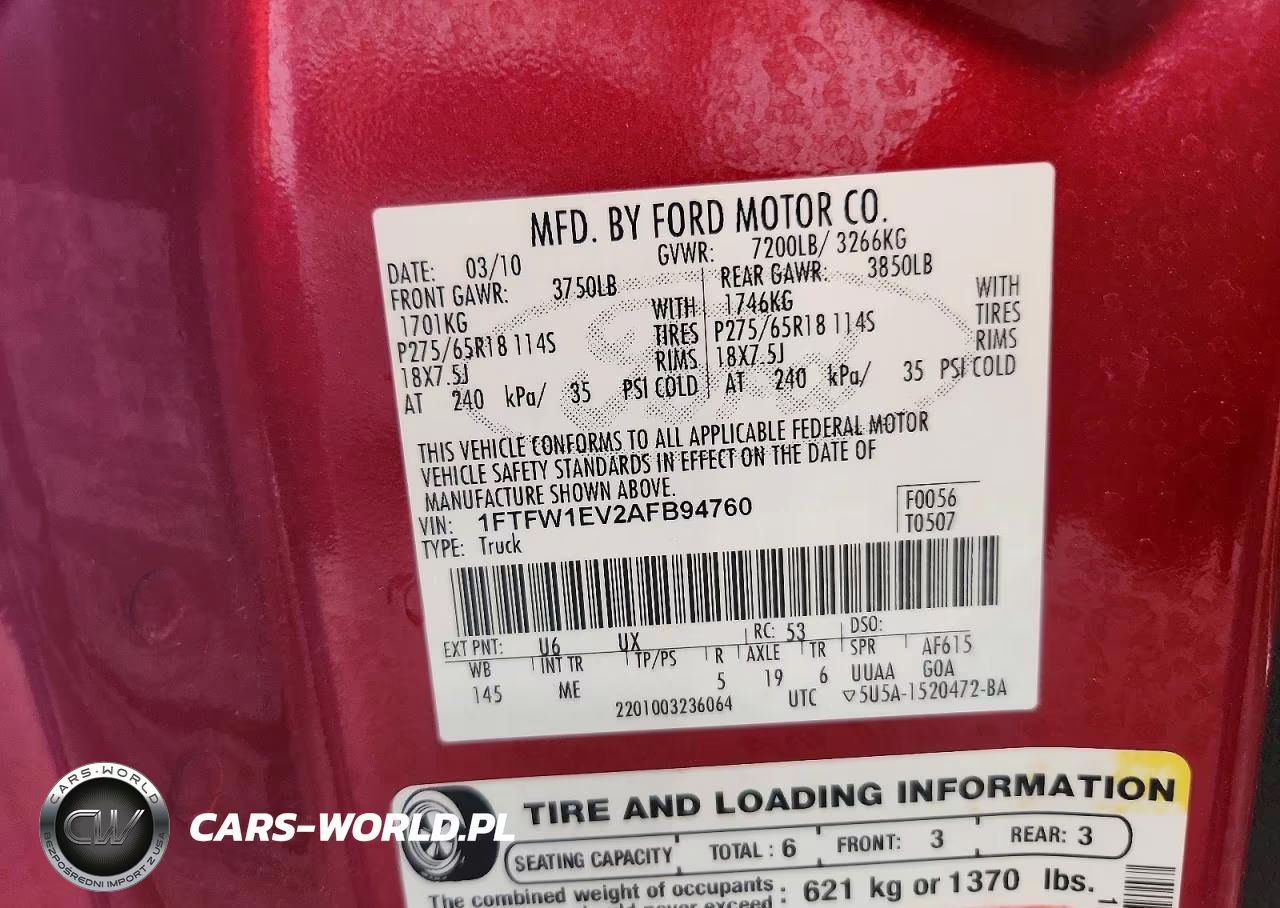 2010 Ford F150 Supercrew VIN:1FTFW1EV2AFB94760 - 12