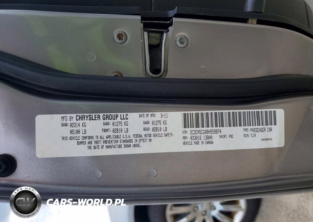2011 Chrysler 300 Limited VIN:2C3CA5CG0BH559874 - 12