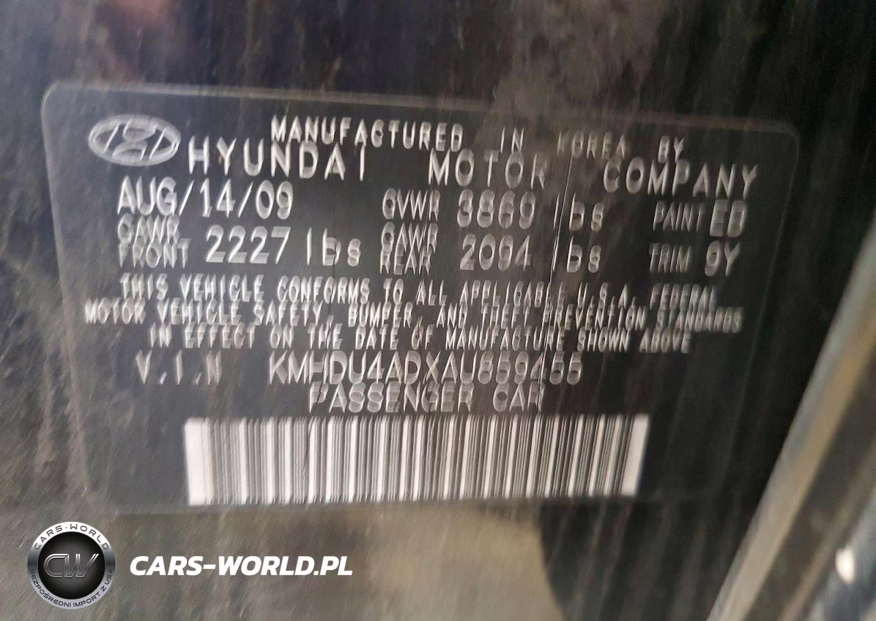 2010 Hyundai Elantra Gls VIN:KMHDU4ADXAU859455 - 12