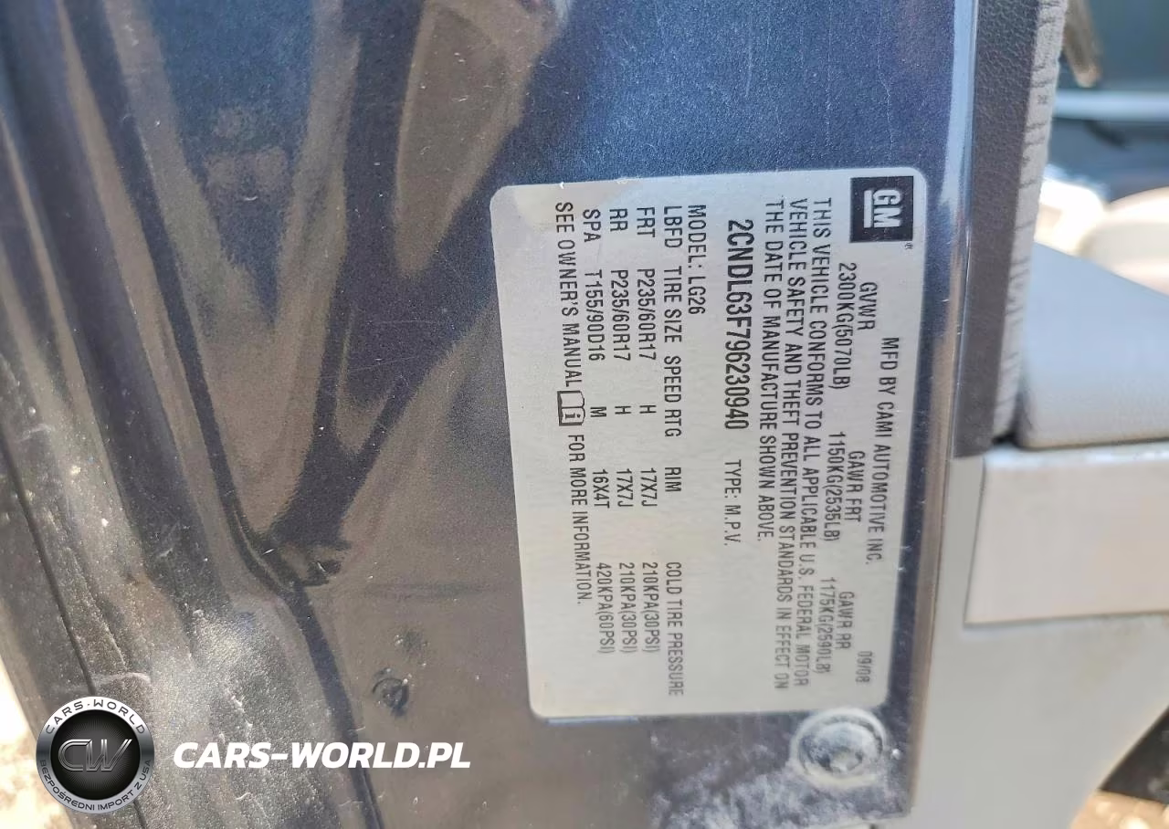 2009 Chevrolet Equinox Lt VIN:2CNDL63F796230940 - 13
