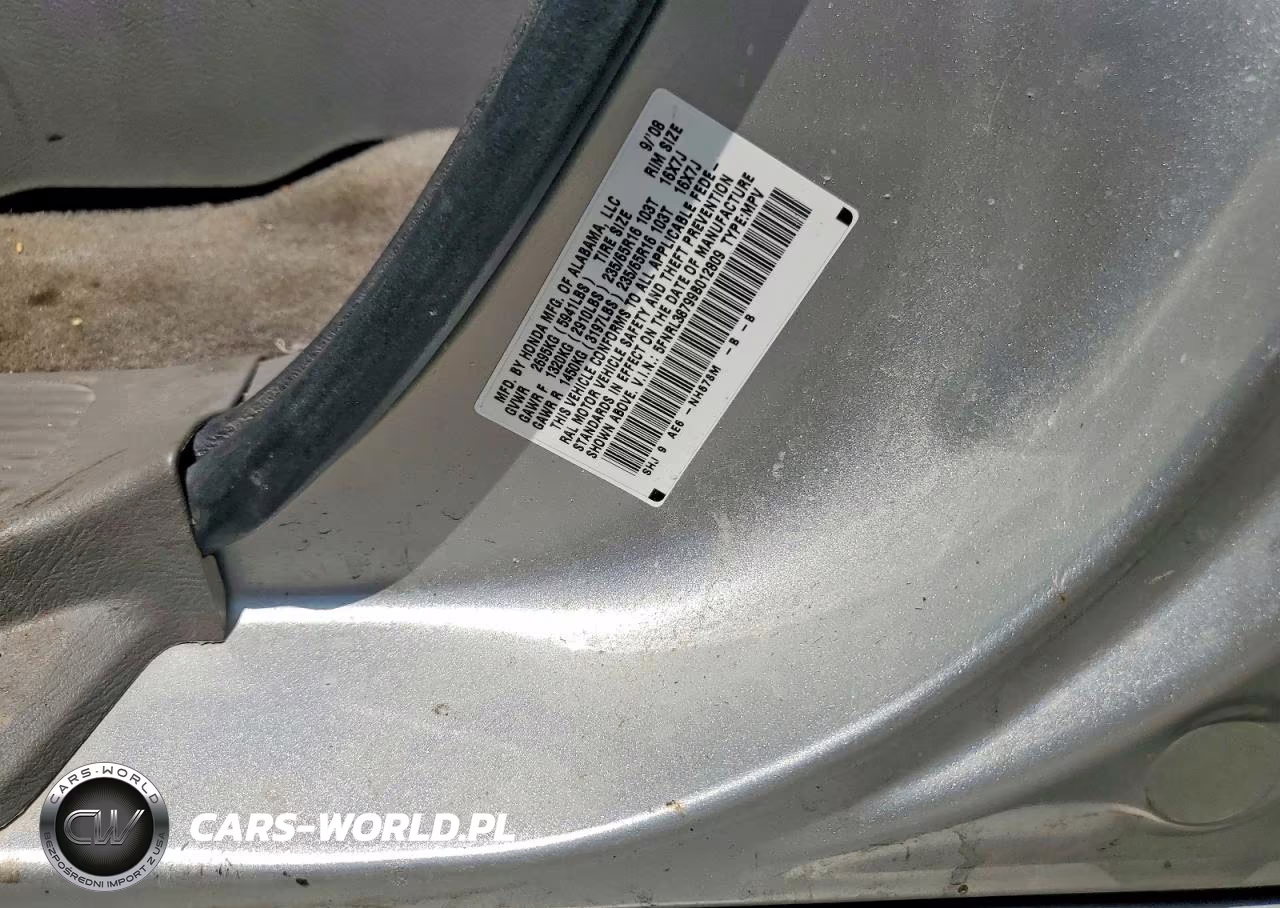2009 Honda Odyssey Exl VIN:5FNRL38799B012809 - 13