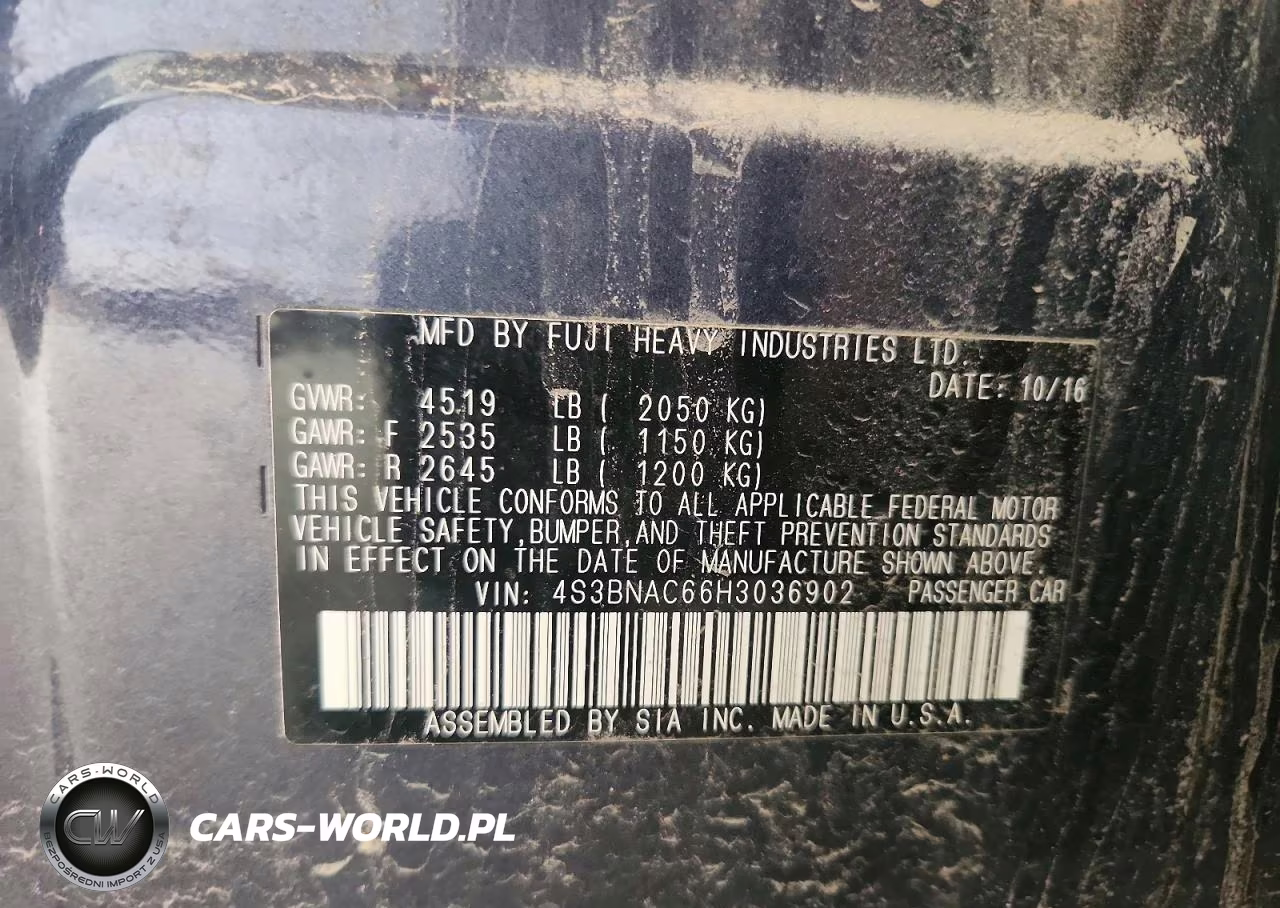 2017 Subaru Legacy 2.5I Premium VIN:4S3BNAC66H3036902 - 12