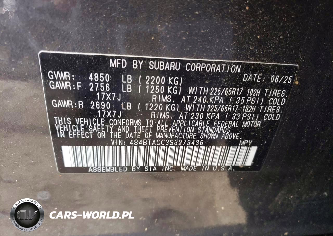 2025 Subaru Outback Premium VIN:4S4BTACC3S3279436 - 13