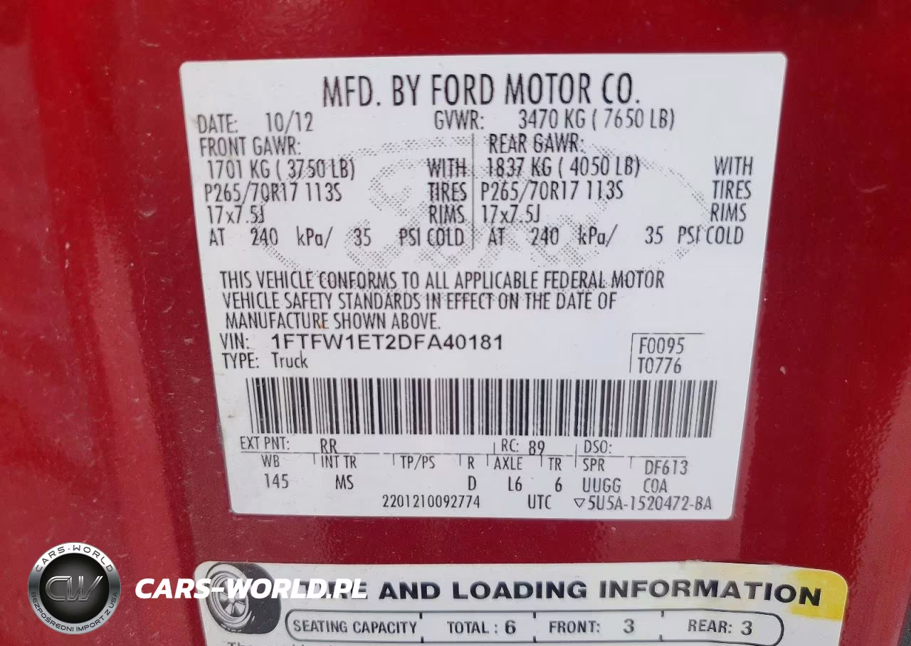 2013 Ford F150 VIN:1FTFW1ET2DFA40181 - 12