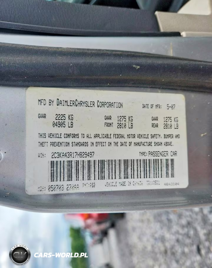2007 Chrysler 300 VIN:2C3KA43R17H829497 - 12