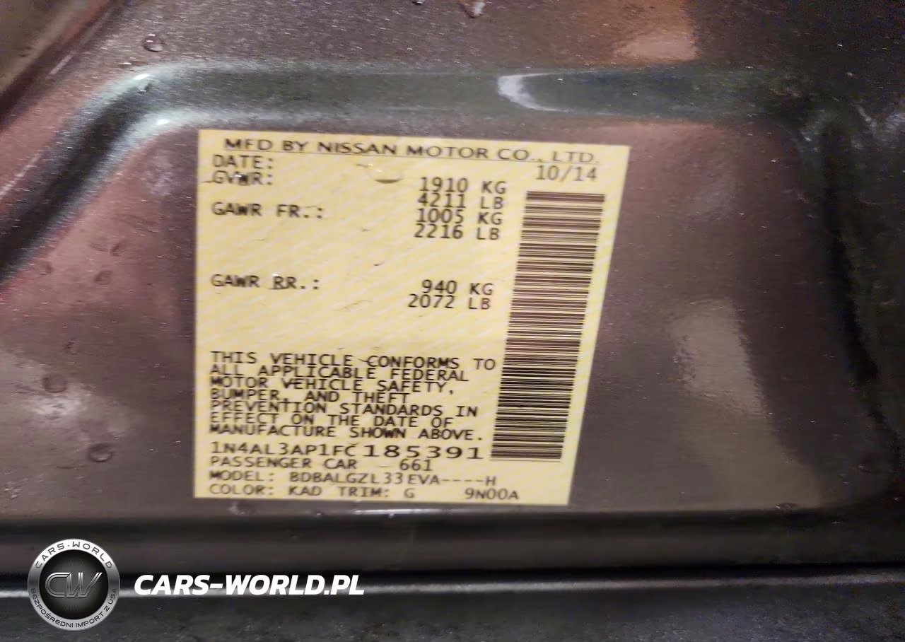2015 Nissan Altima 2.5 S VIN:1N4AL3AP1FC185391 - 13