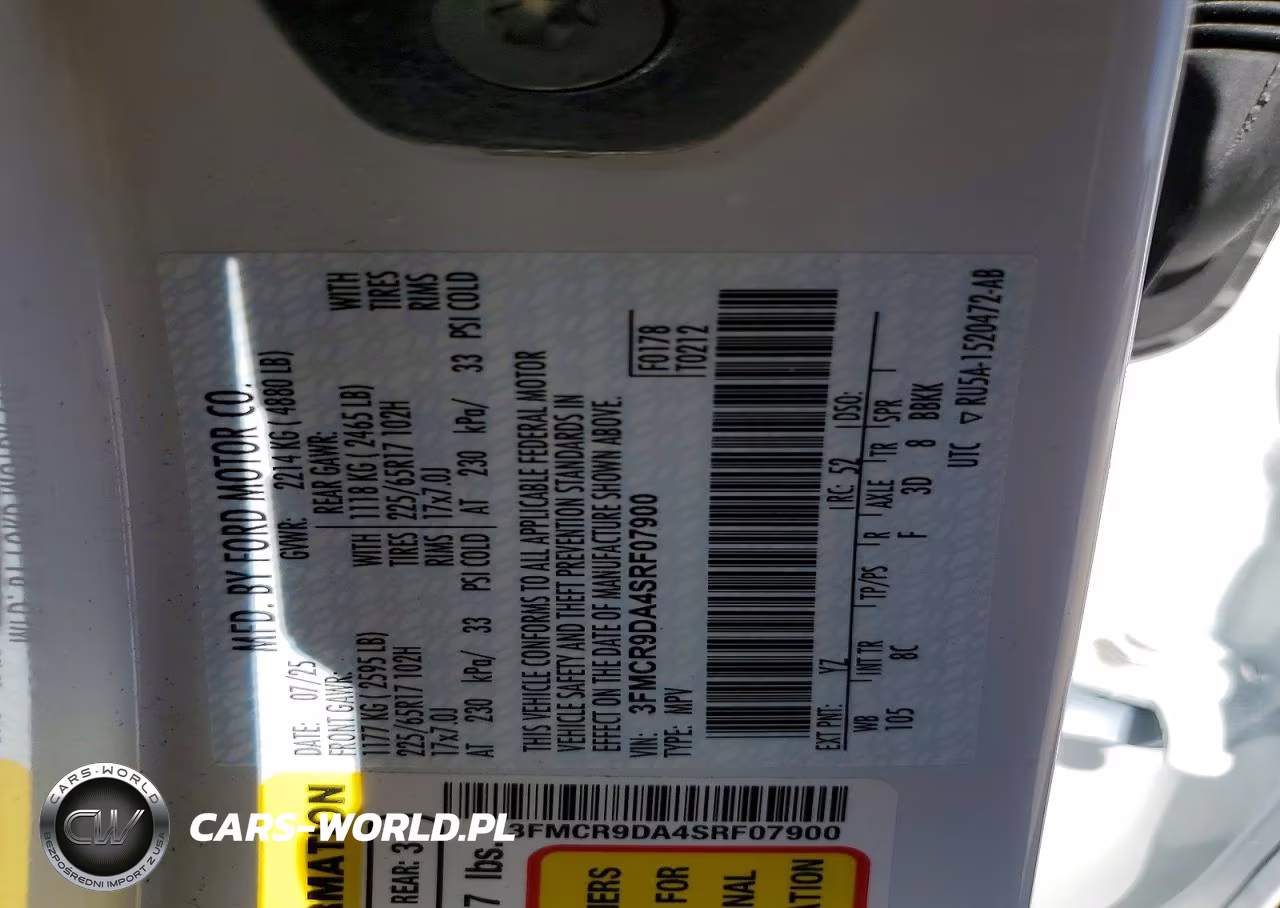 2025 Ford Bronco Sport Badlands VIN:3FMCR9DA4SRF07900 - 13