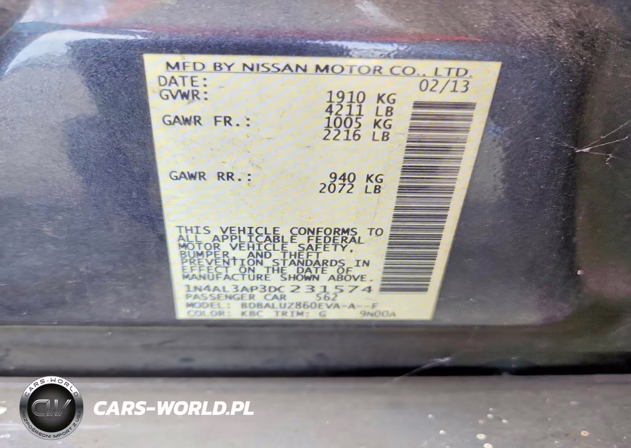 2013 Nissan Altima 2.5 VIN:1N4AL3AP3DC231574 - 12