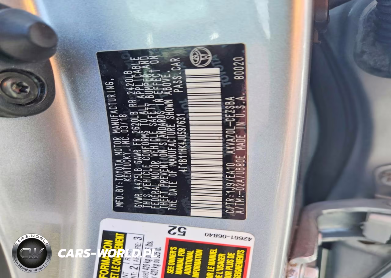2018 Toyota Camry Se VIN:4T1B11HK4JU597631 - 12