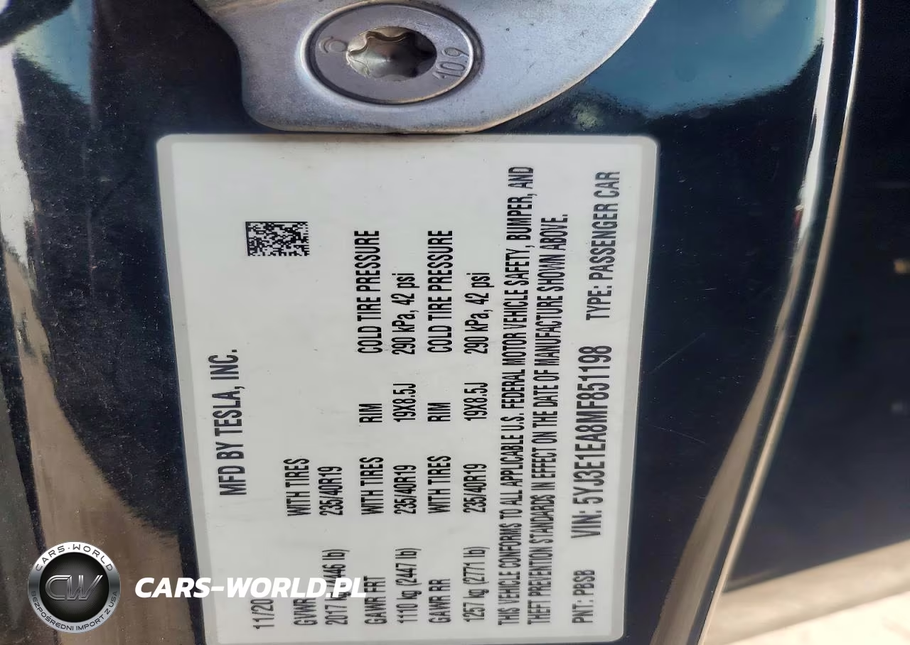 2021 Tesla Model 3 VIN:5YJ3E1EA8MF851198 - 13