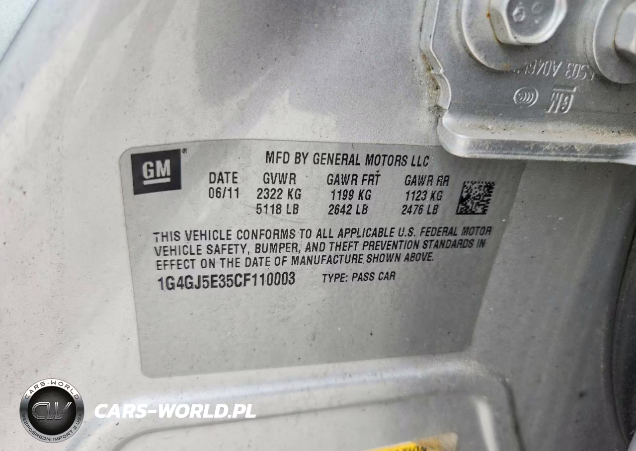2012 Buick Lacrosse Touring VIN:1G4GJ5E35CF110003 - 12
