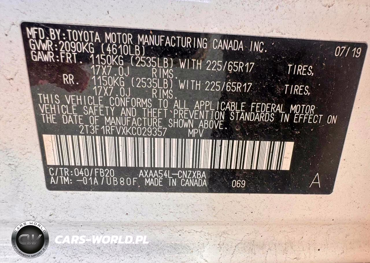 2019 Toyota Rav4 Le VIN:2T3F1RFVXKC029357 - 10