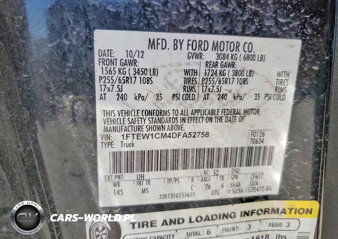 2013 Ford F150 Supercrew VIN:1FTEW1CM4DFA52758 - 12