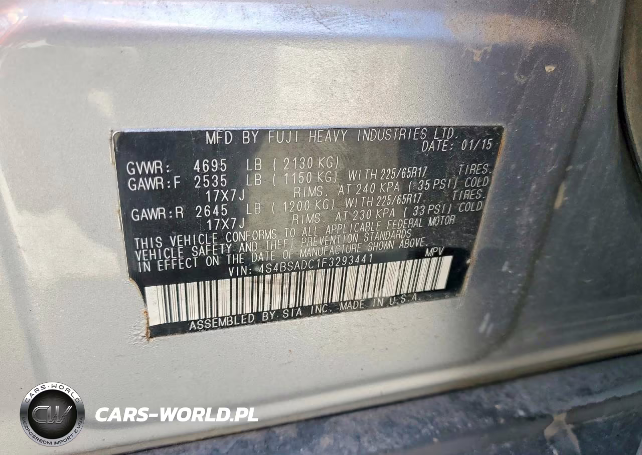 2015 Subaru Outback Premium 4D W VIN:4S4BSADC1F3293441 - 13