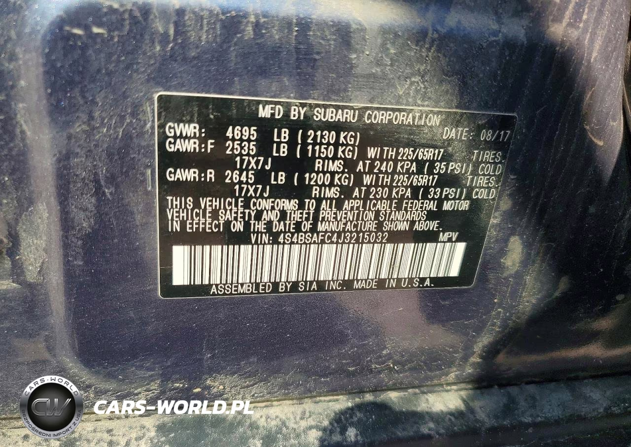 2018 Subaru Outback 2.5I Premium VIN:4S4BSAFC4J3215032 - 12