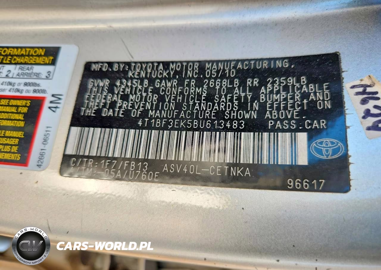 2011 Toyota Camry Le VIN:4T1BF3EK5BU613483 - 12